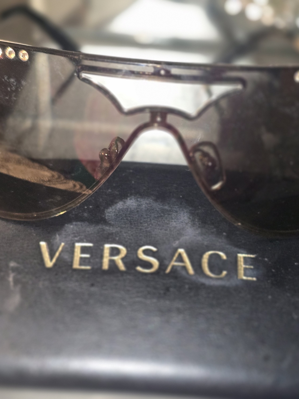 Versace Men’s Brown Gradient Shield Sunglasses